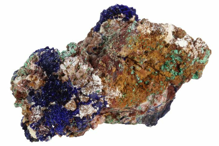 Vibrant Azurite & Malachite Crystal Cluster - Morocco #98755